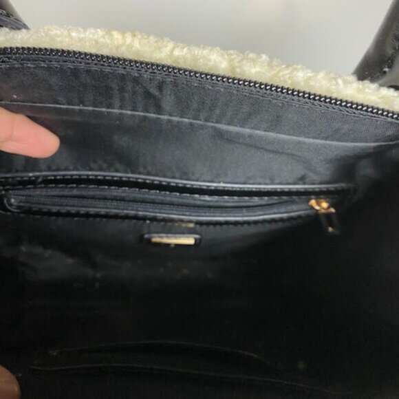 GUESS Faux Shearling Trim Women's Handbag Medium - Picture 7 of 7